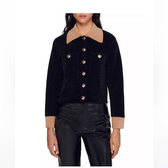 Marcello Velour Knit Cropped Coatigan - Picture 1 of 4